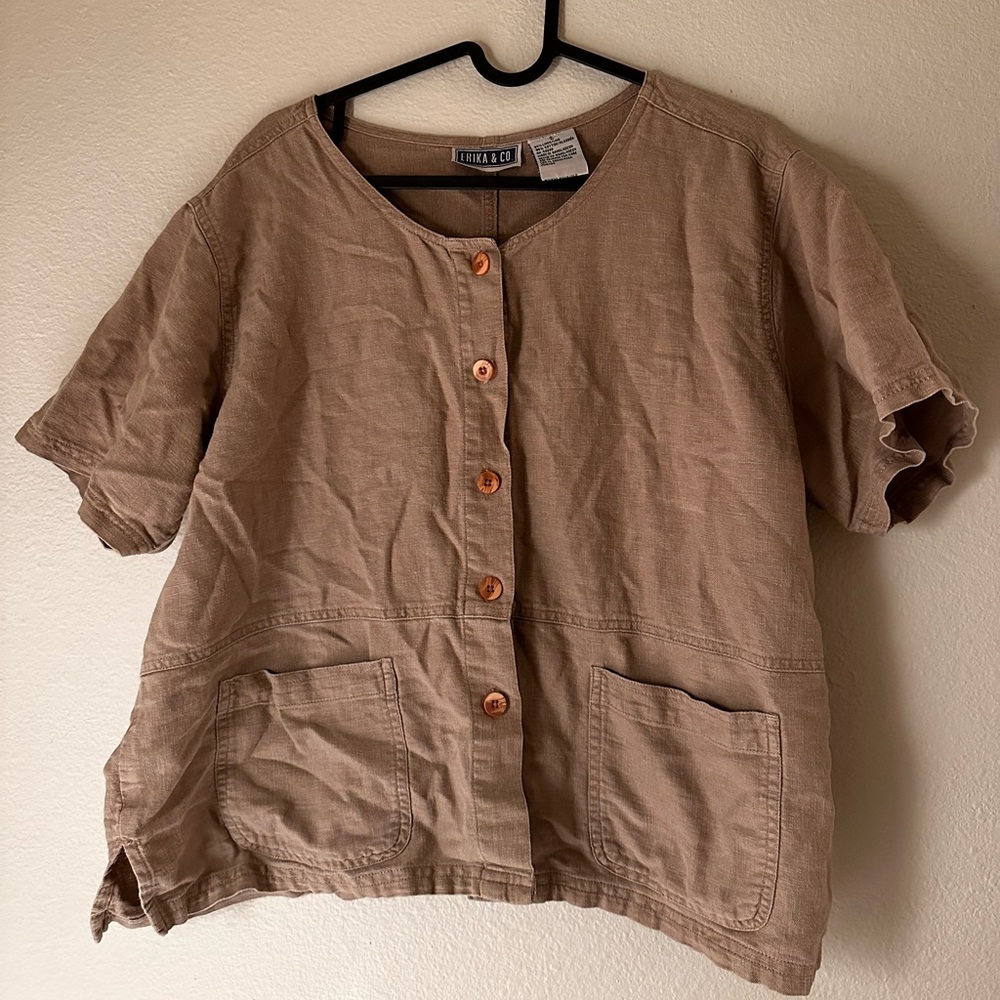 Brown button up